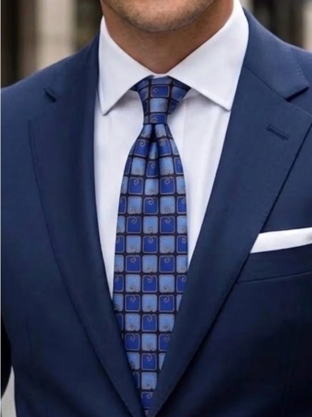 Bullock and Jones Blue Silk Tie